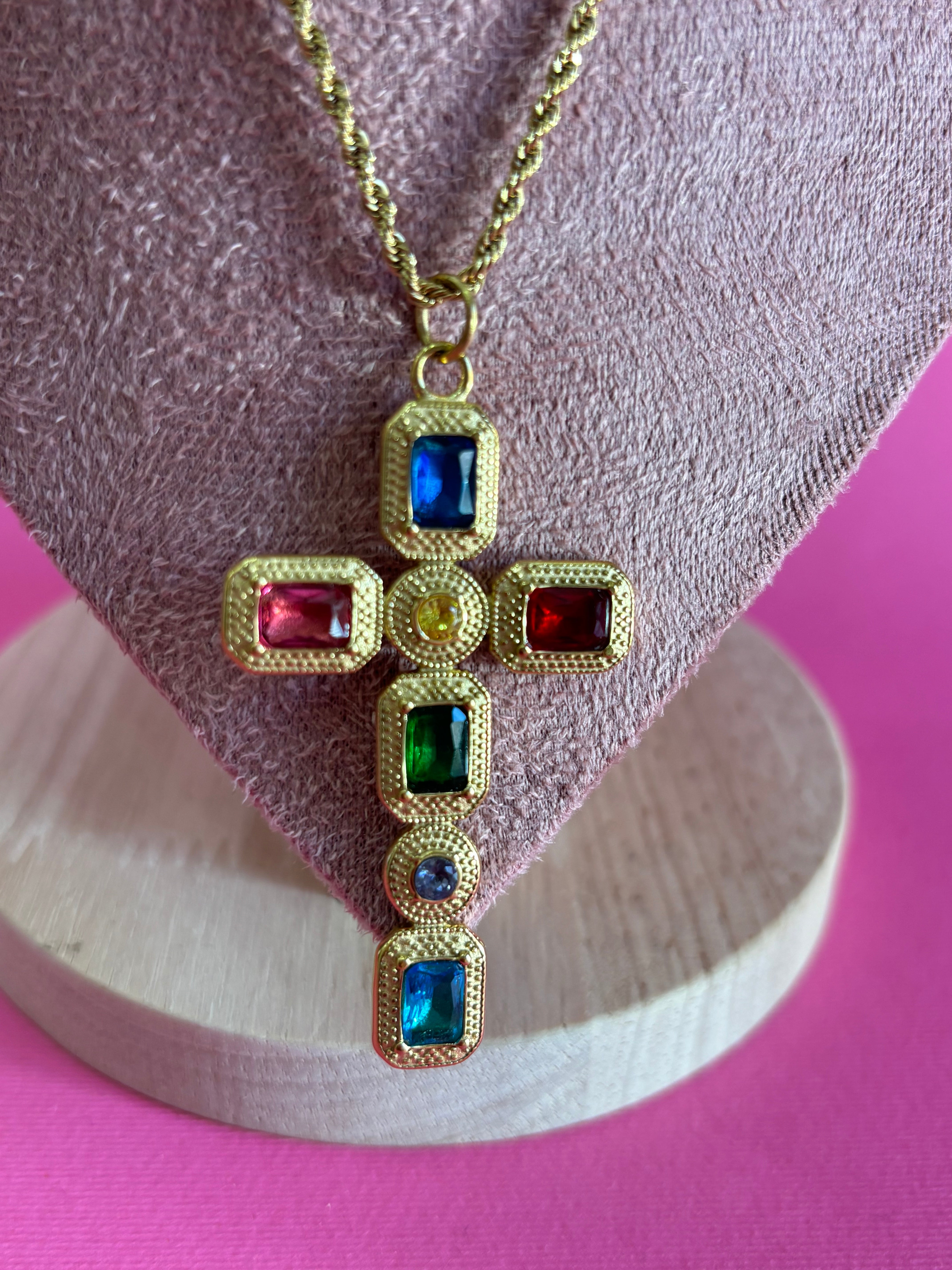 Collana Croce Multicolore