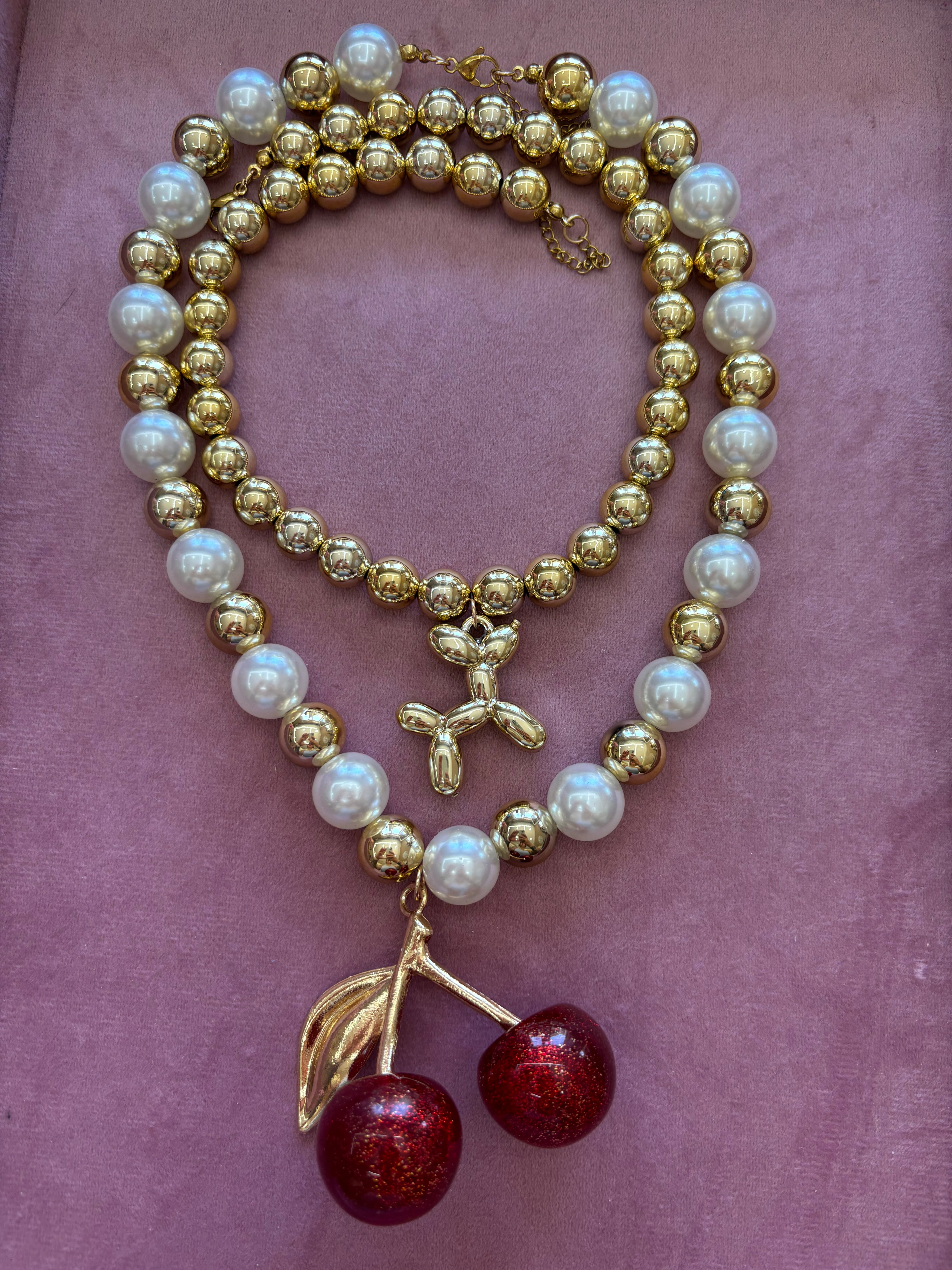 Collana Ciliegie Maxi Red