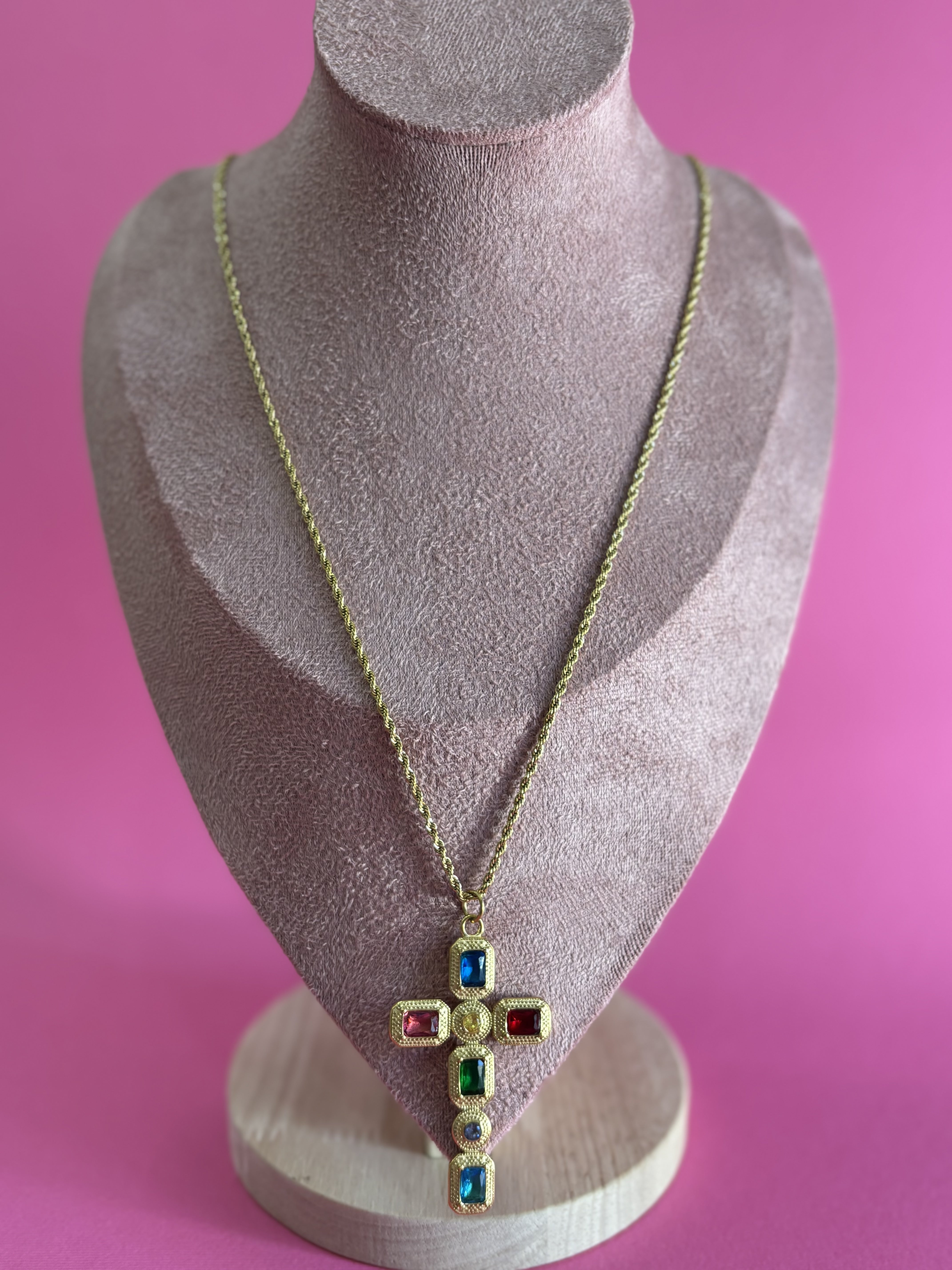 Collana Croce Multicolore