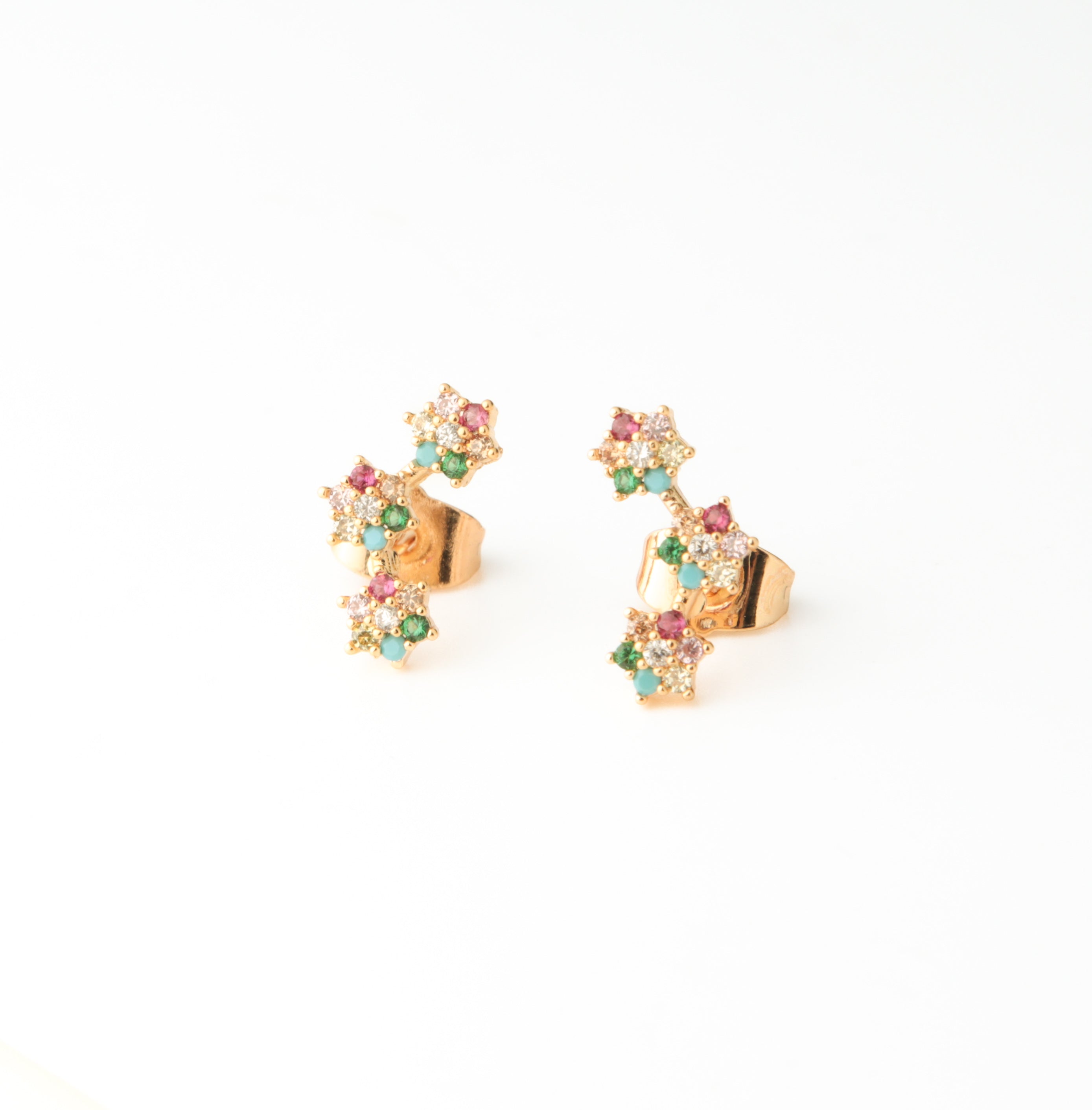 Orecchini 3 stelle multicolor